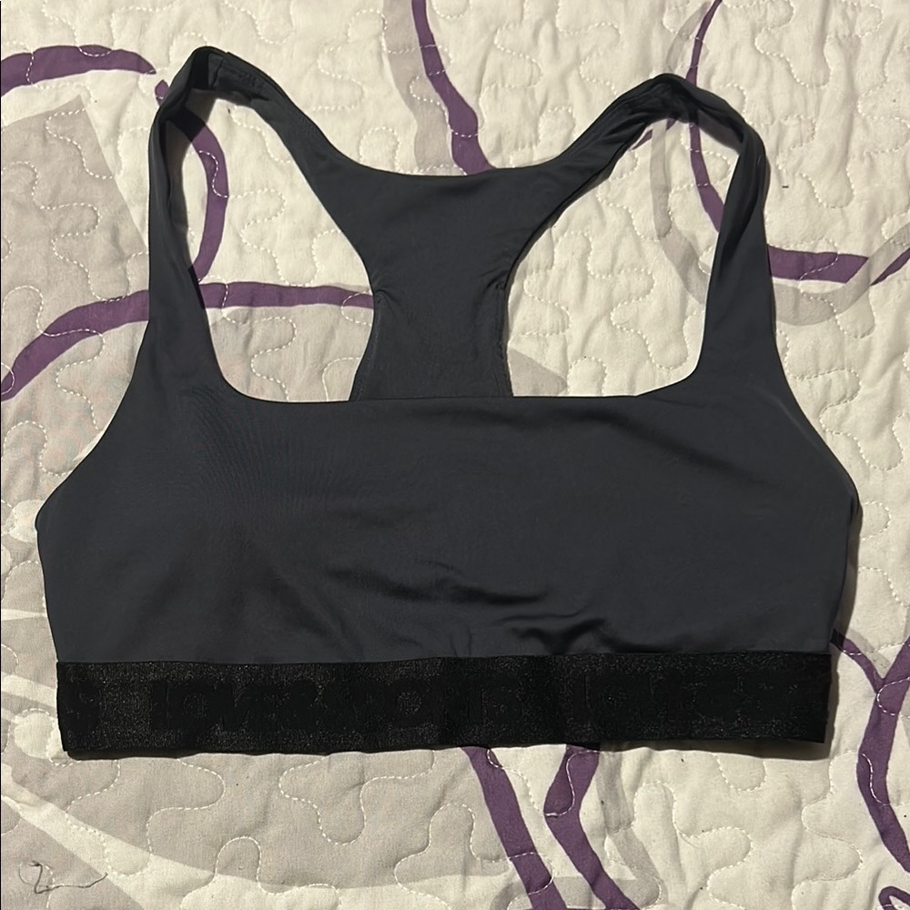 Women's Gray and Black Sports Bra